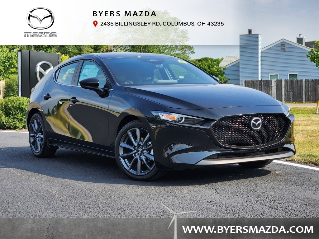 New, 2024 Mazda Mazda3 Hatchback 2.5 S Preferred Auto FWD, Black, M245763-1