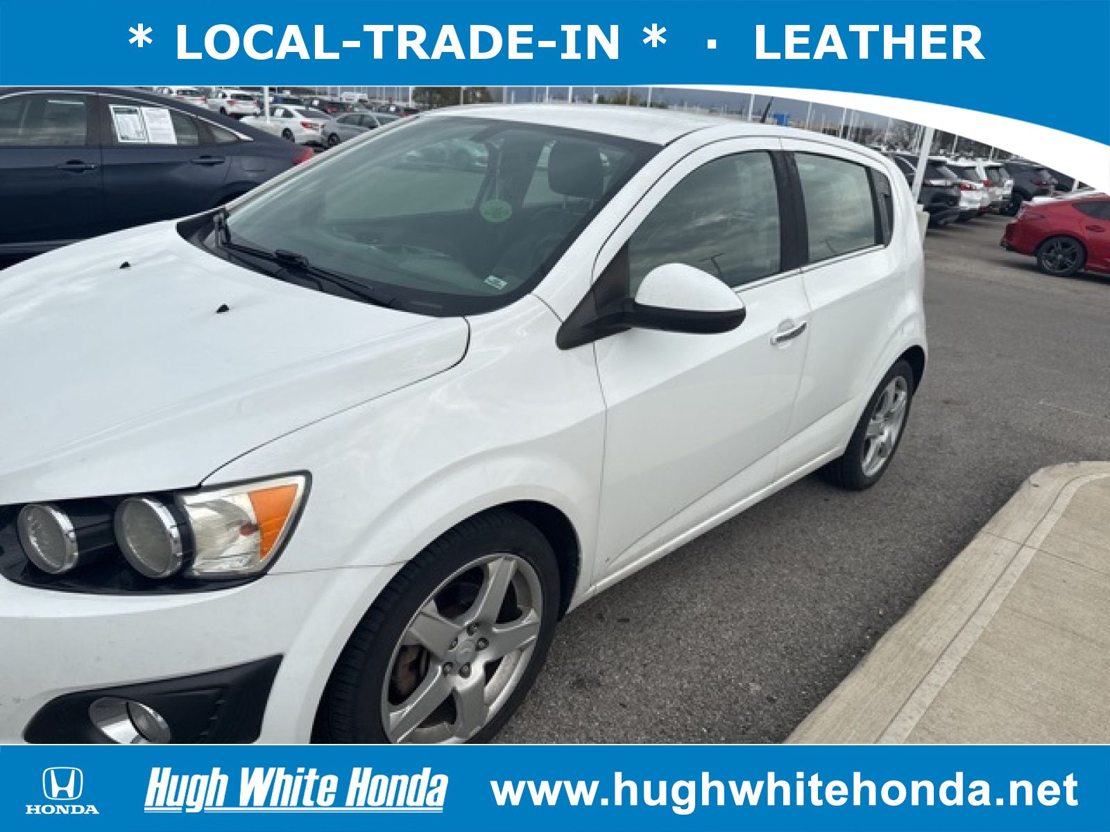 Used, 2014 Chevrolet Sonic LTZ Auto, White, P0727B-1