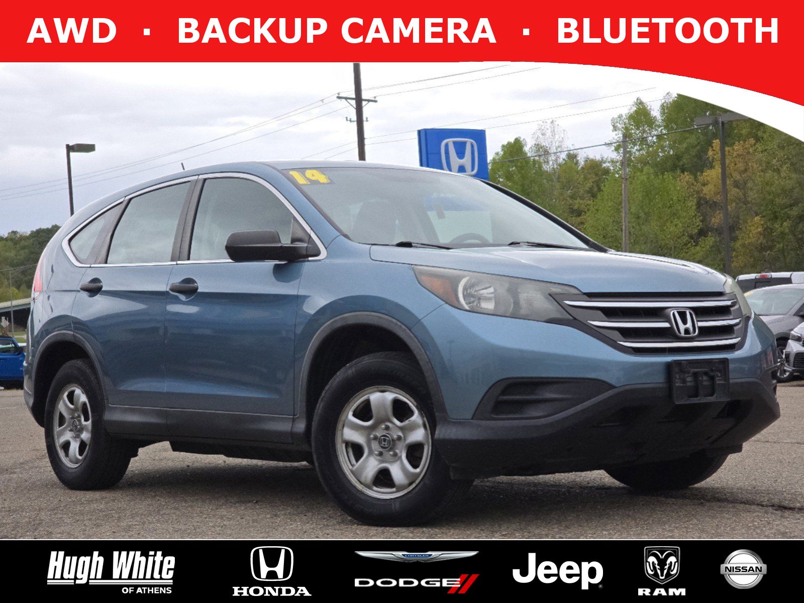 Used, 2014 Honda CR-V LX, Blue, 45636930