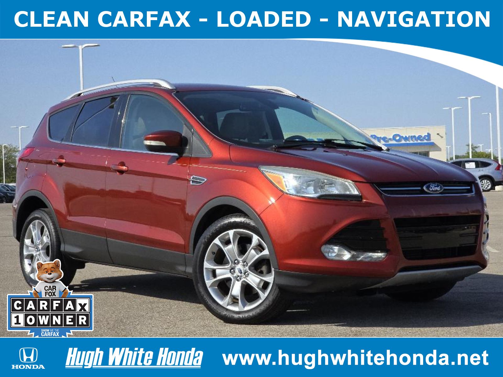 Used, 2015 Ford Escape Titanium, Orange, 14196-1