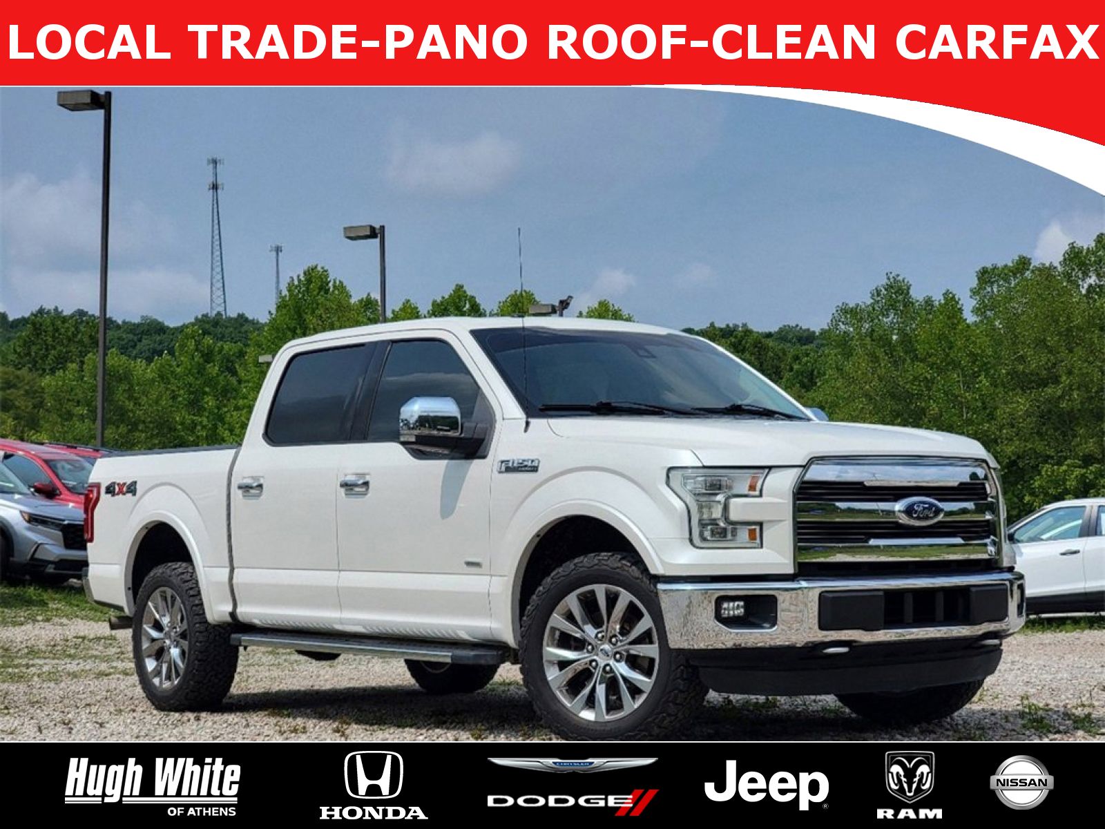 Used, 2015 Ford F-150 Lariat, White, 45637360-1