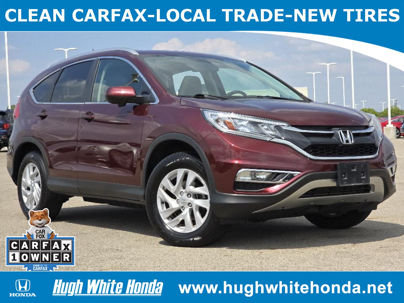 Used, 2015 Honda CR-V EX-L, Red, G1460A-1