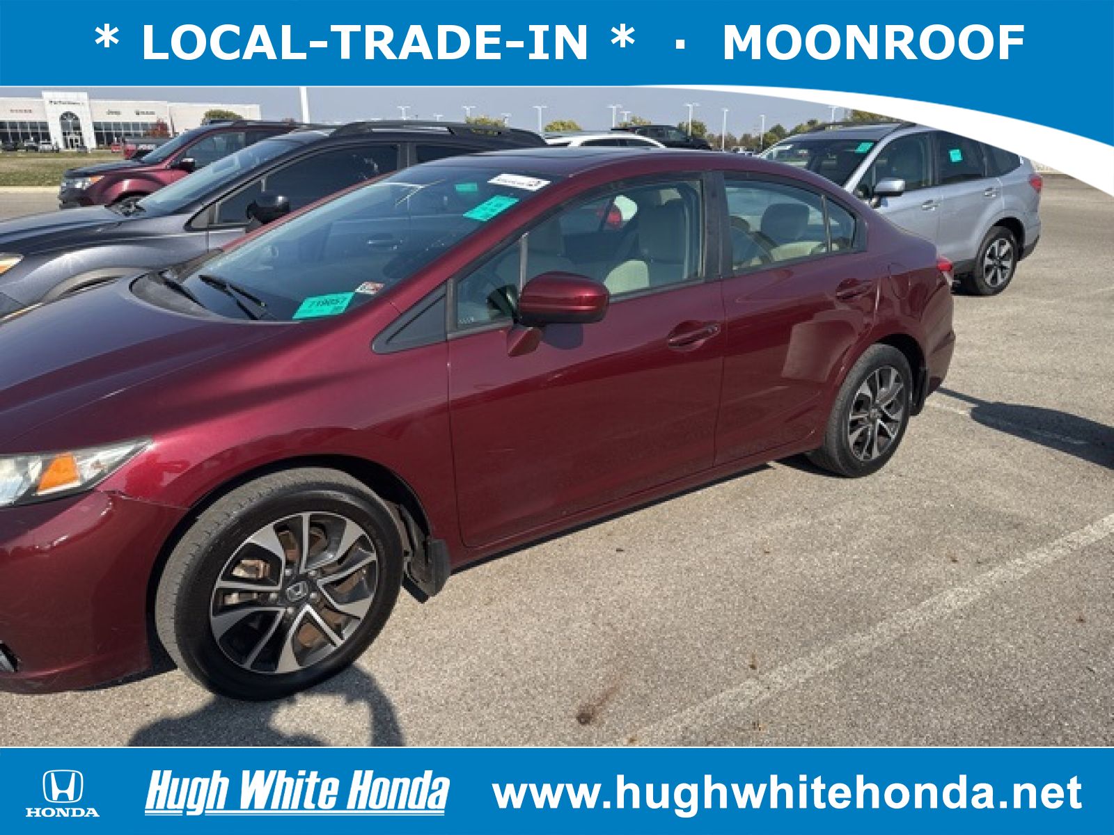 Used, 2015 Honda Civic EX, Red, P0763