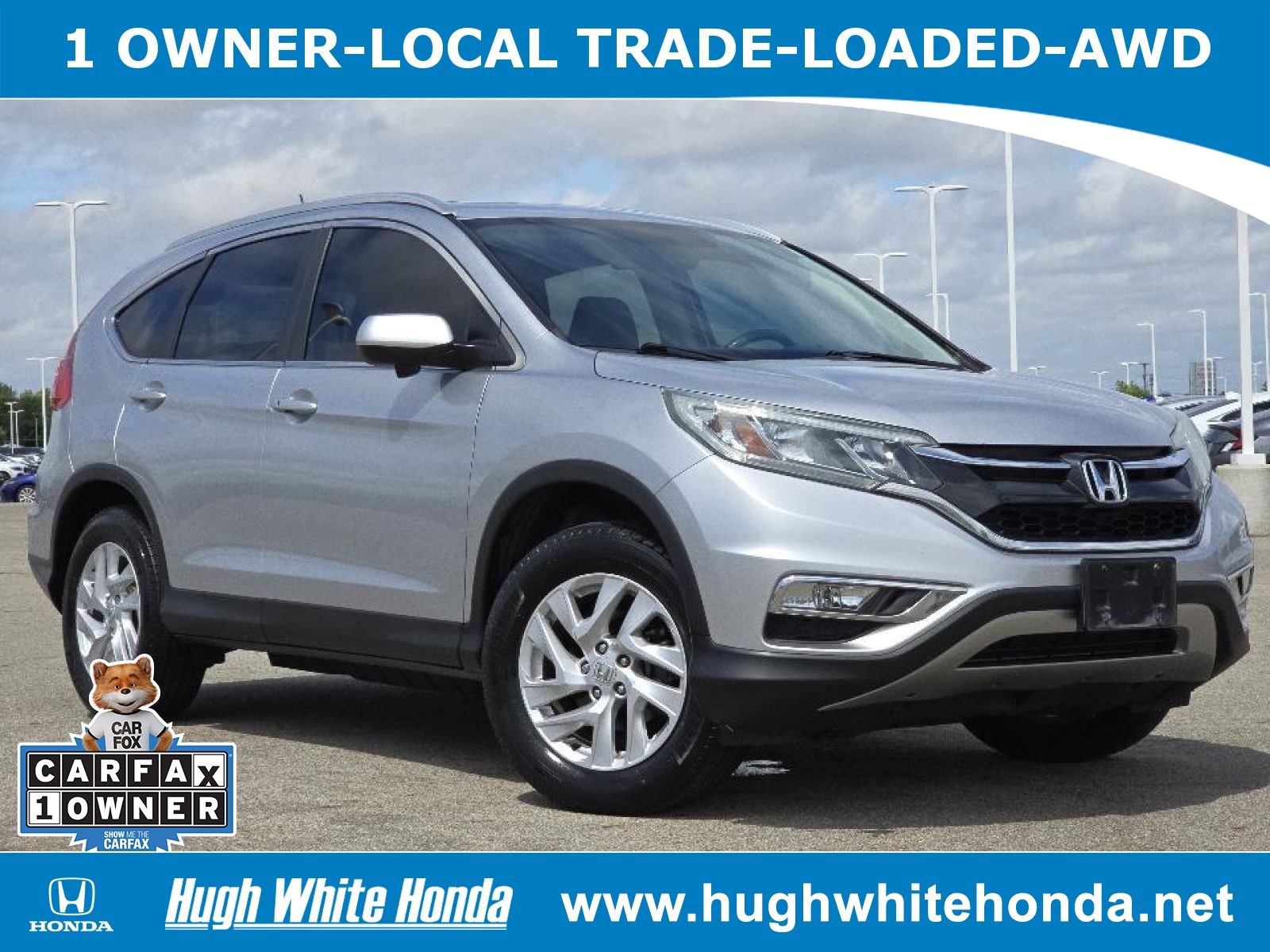 Used, 2016 Honda CR-V EX-L, Silver, G1336A-1