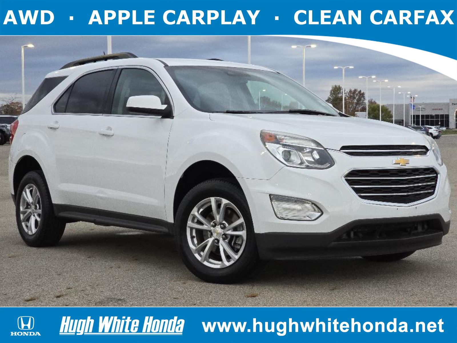 Used, 2017 Chevrolet Equinox LT, White, 14245