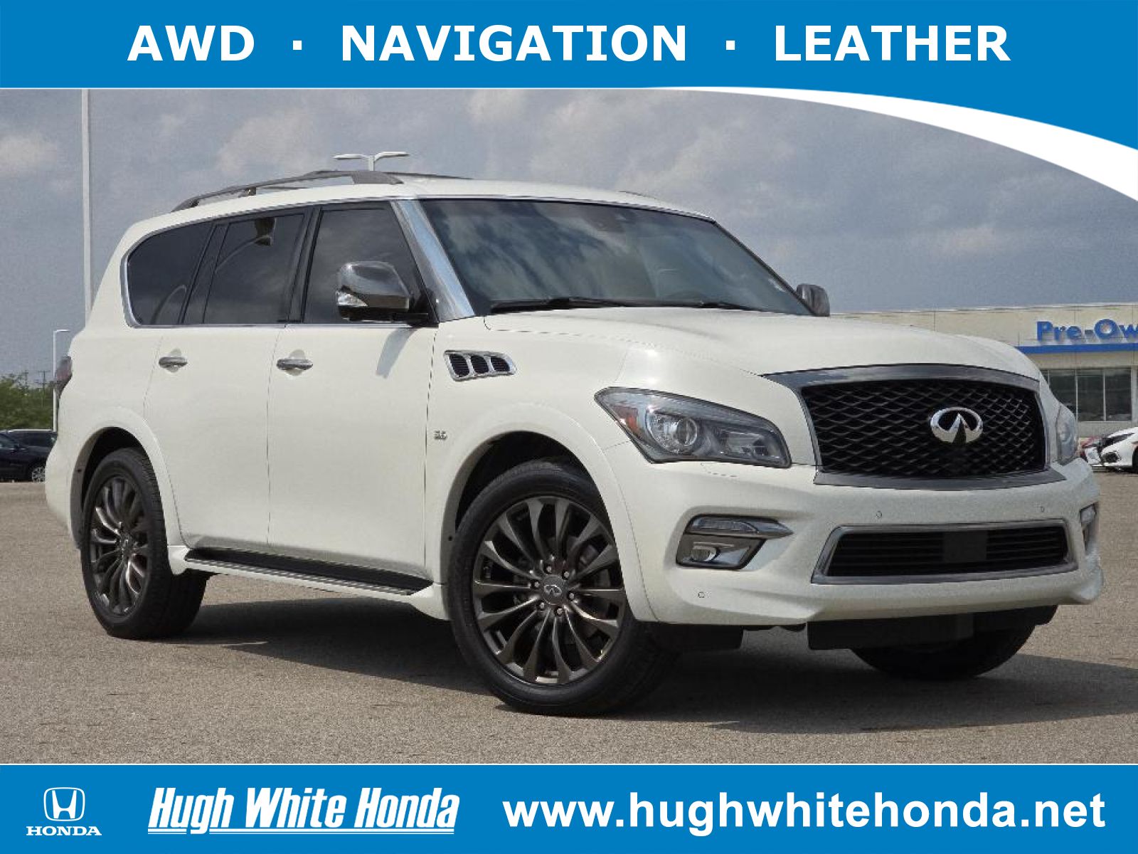 Used, 2017 INFINITI QX80 Limited, White, 14033A-1