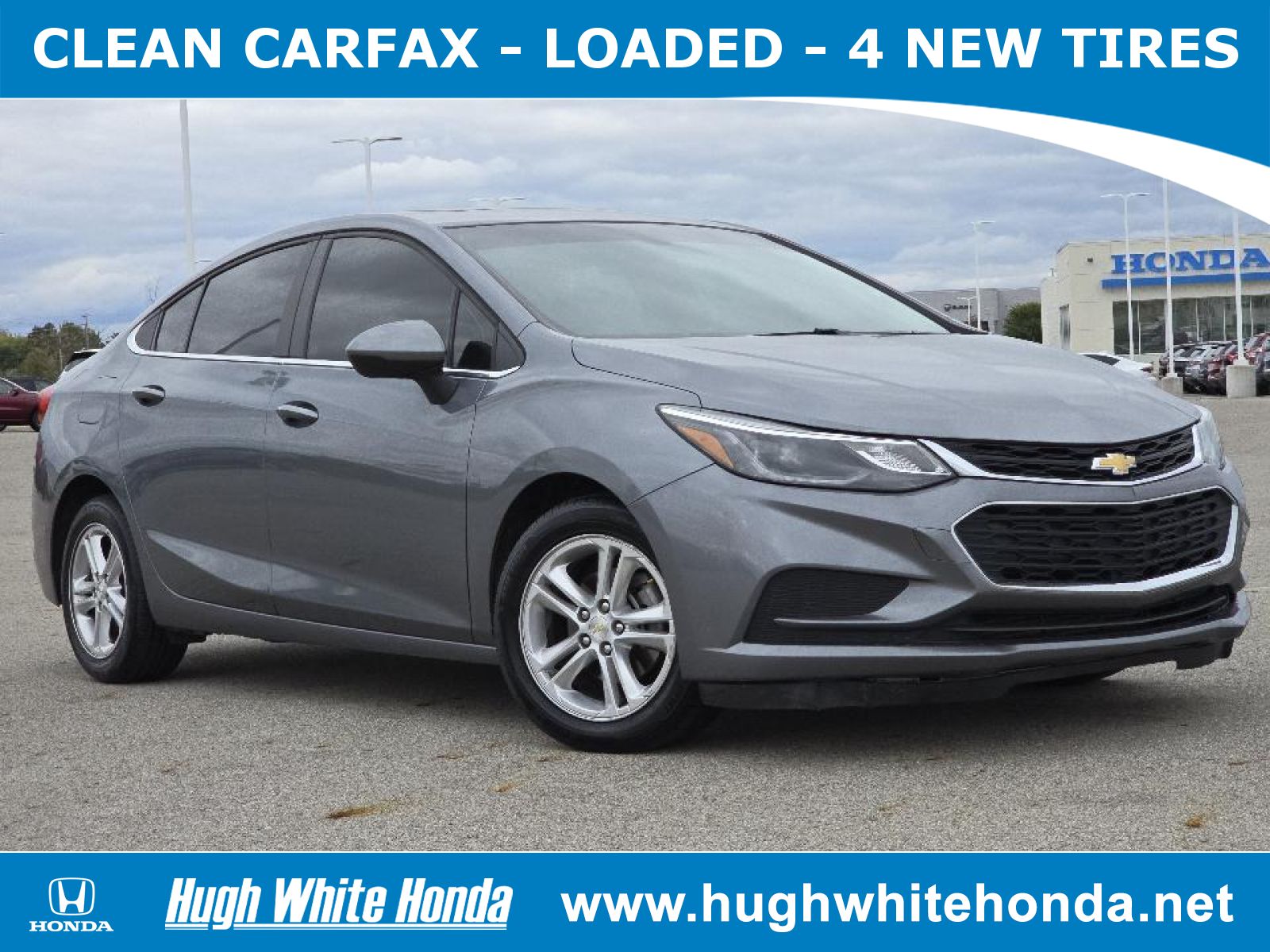 Used, 2018 Chevrolet Cruze LT Auto, Gray, G1376A