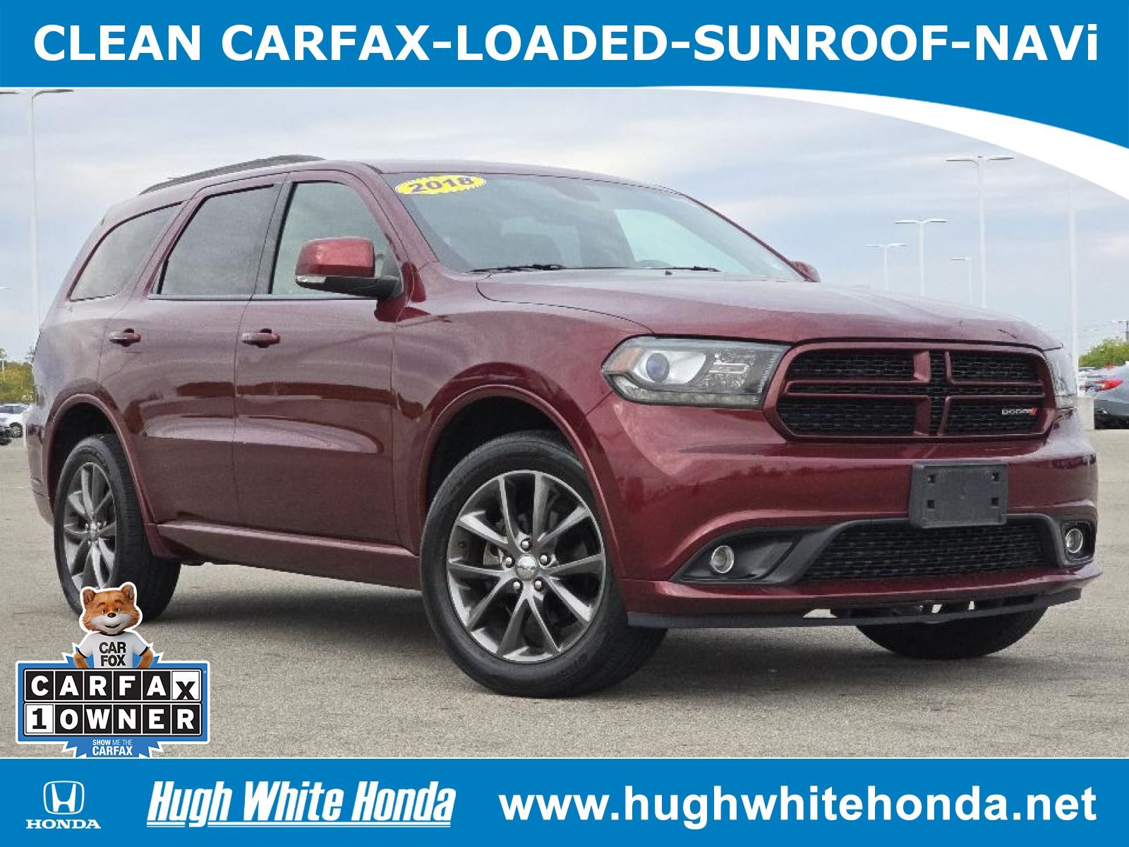 Used, 2018 Dodge Durango GT AWD, Red, 14204-1