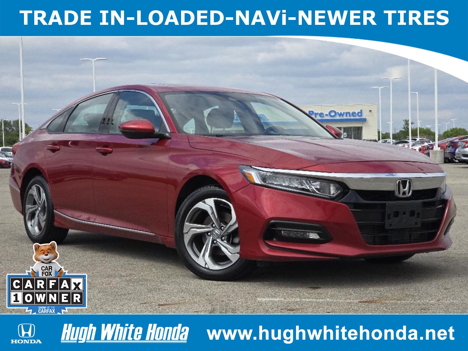 Used, 2018 Honda Accord EX-L, Red, G1430A1