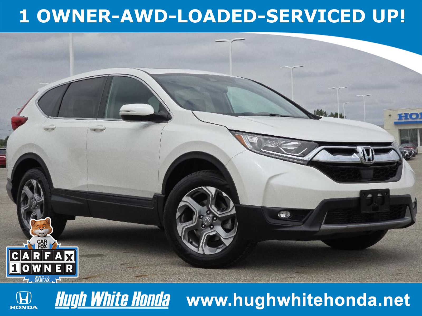 Used, 2018 Honda CR-V EX-L, White, G1026A-1