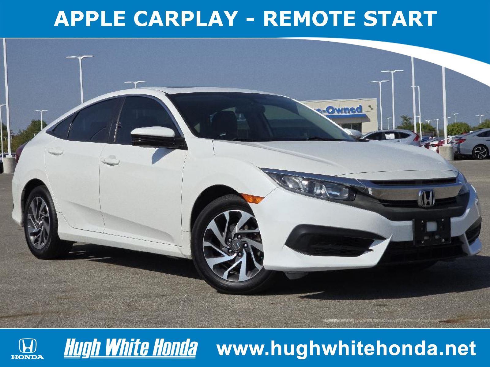 Used, 2018 Honda Civic EX, White, G1249A