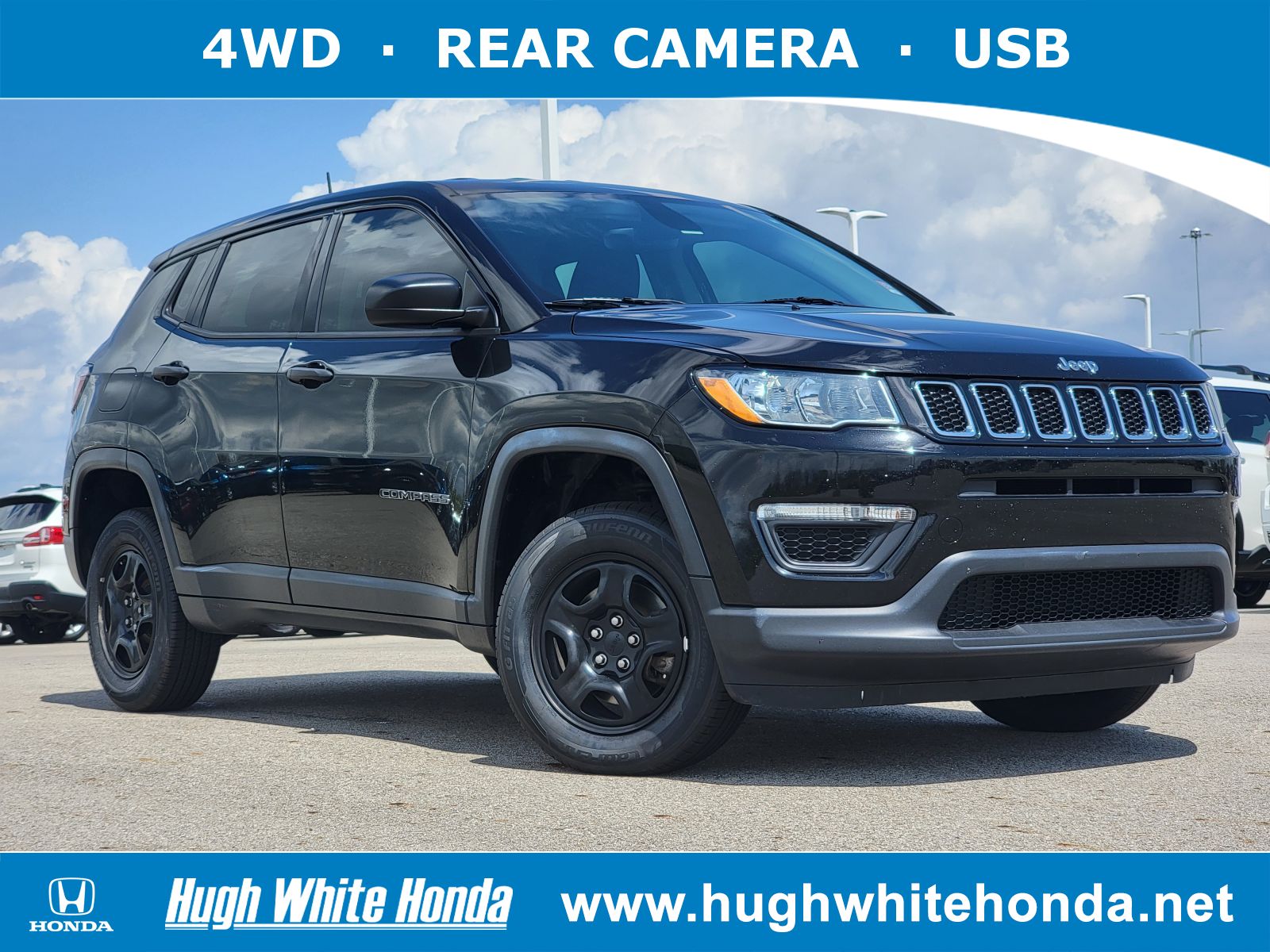 Used, 2018 Jeep Compass Sport, Black, P0447A