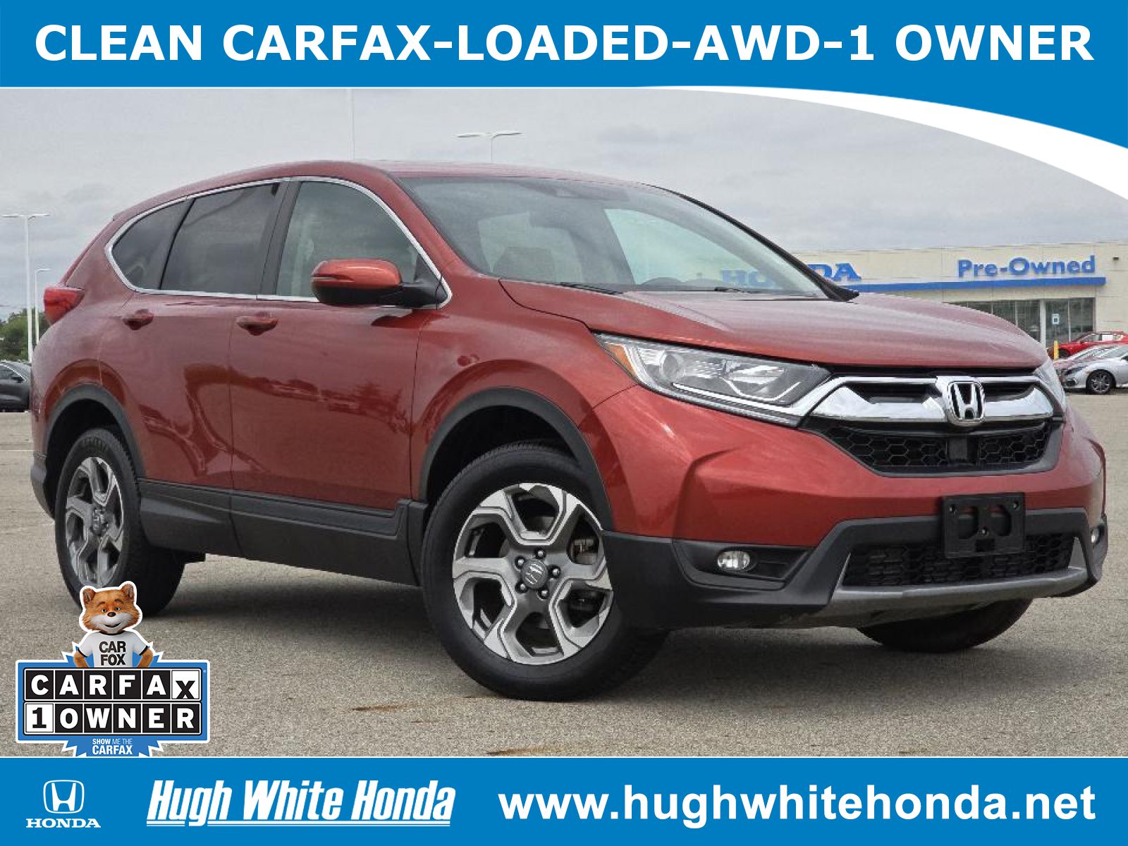 Used, 2019 Honda CR-V EX-L, Red, P0584-1