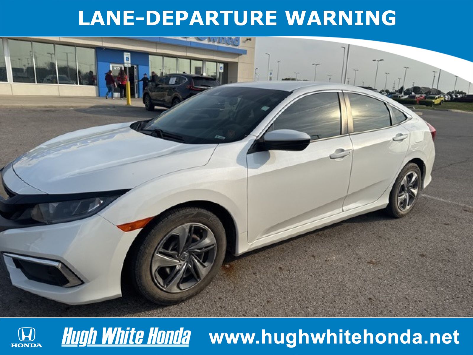 Used, 2019 Honda Civic LX, White, G1515B