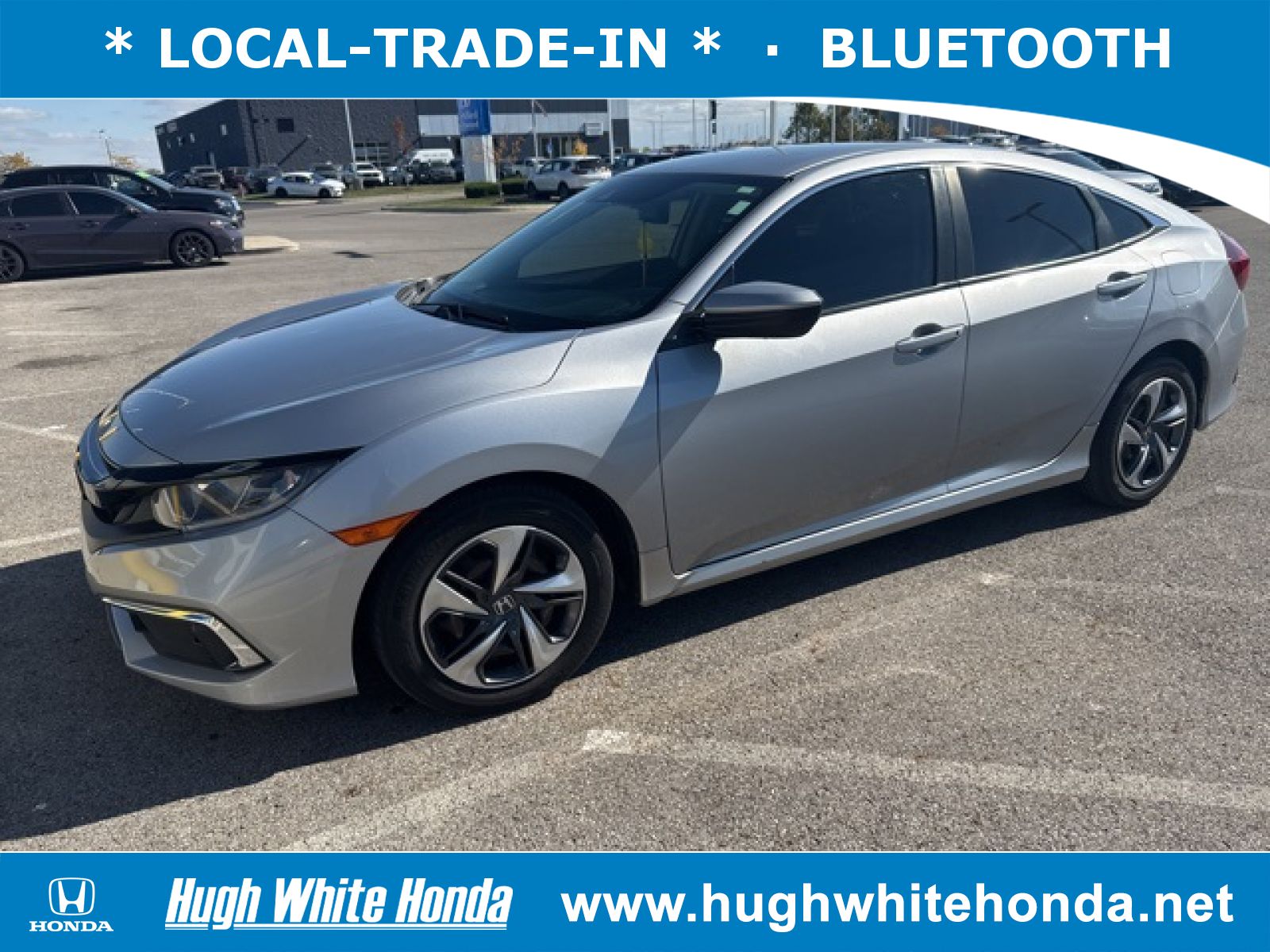 Used, 2019 Honda Civic LX, Silver, G1711B