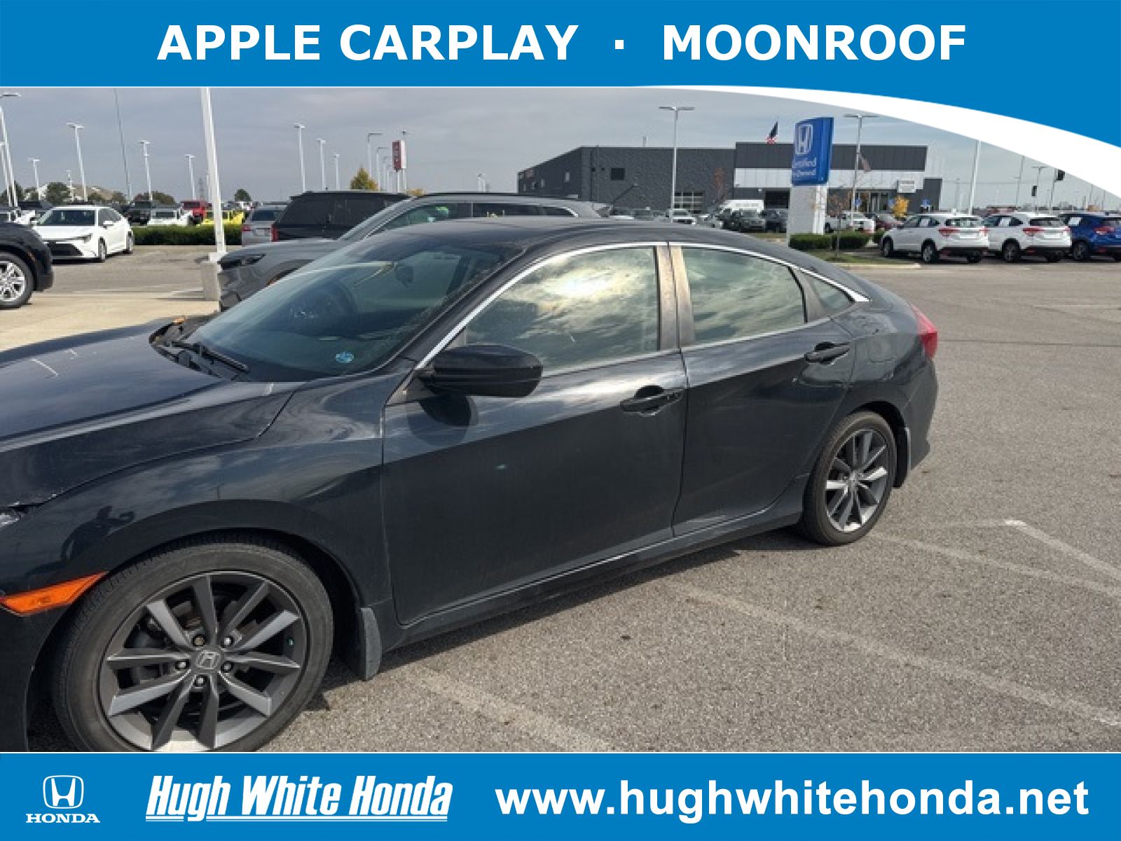 Used, 2019 Honda Civic EX, Black, G1970A