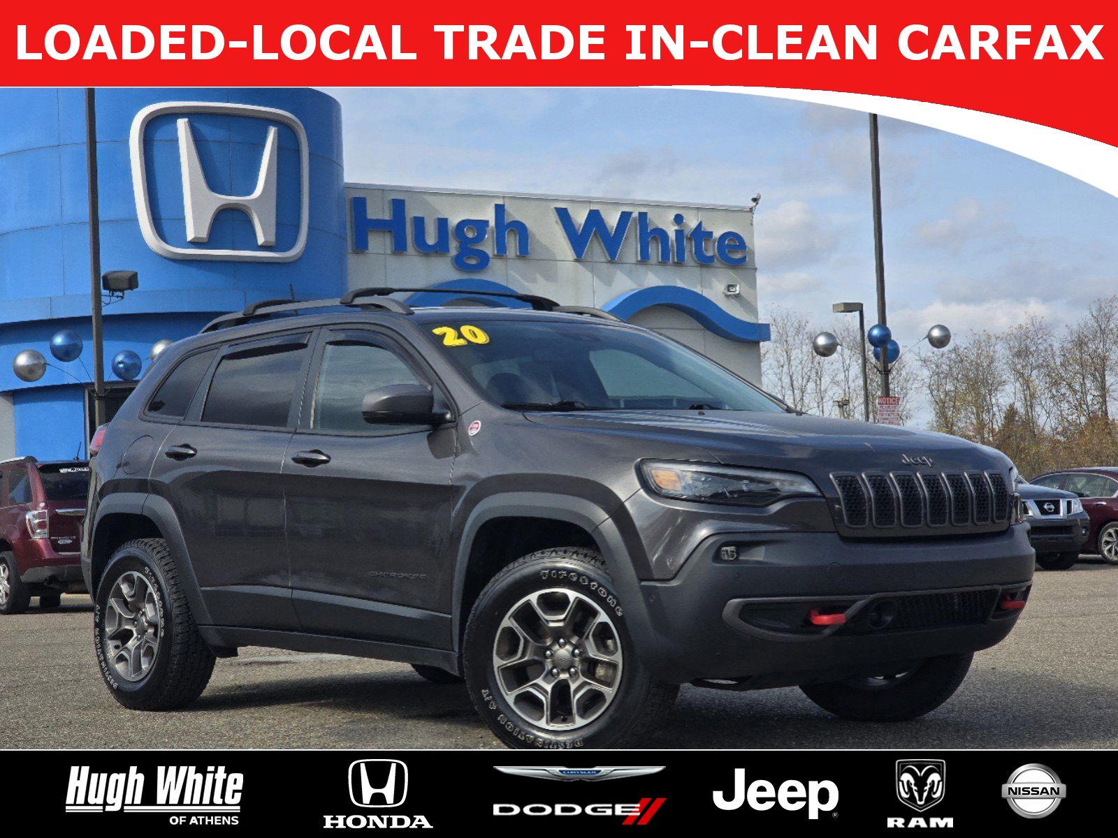 Used, 2020 Jeep Cherokee Trailhawk, Gray, 42241971