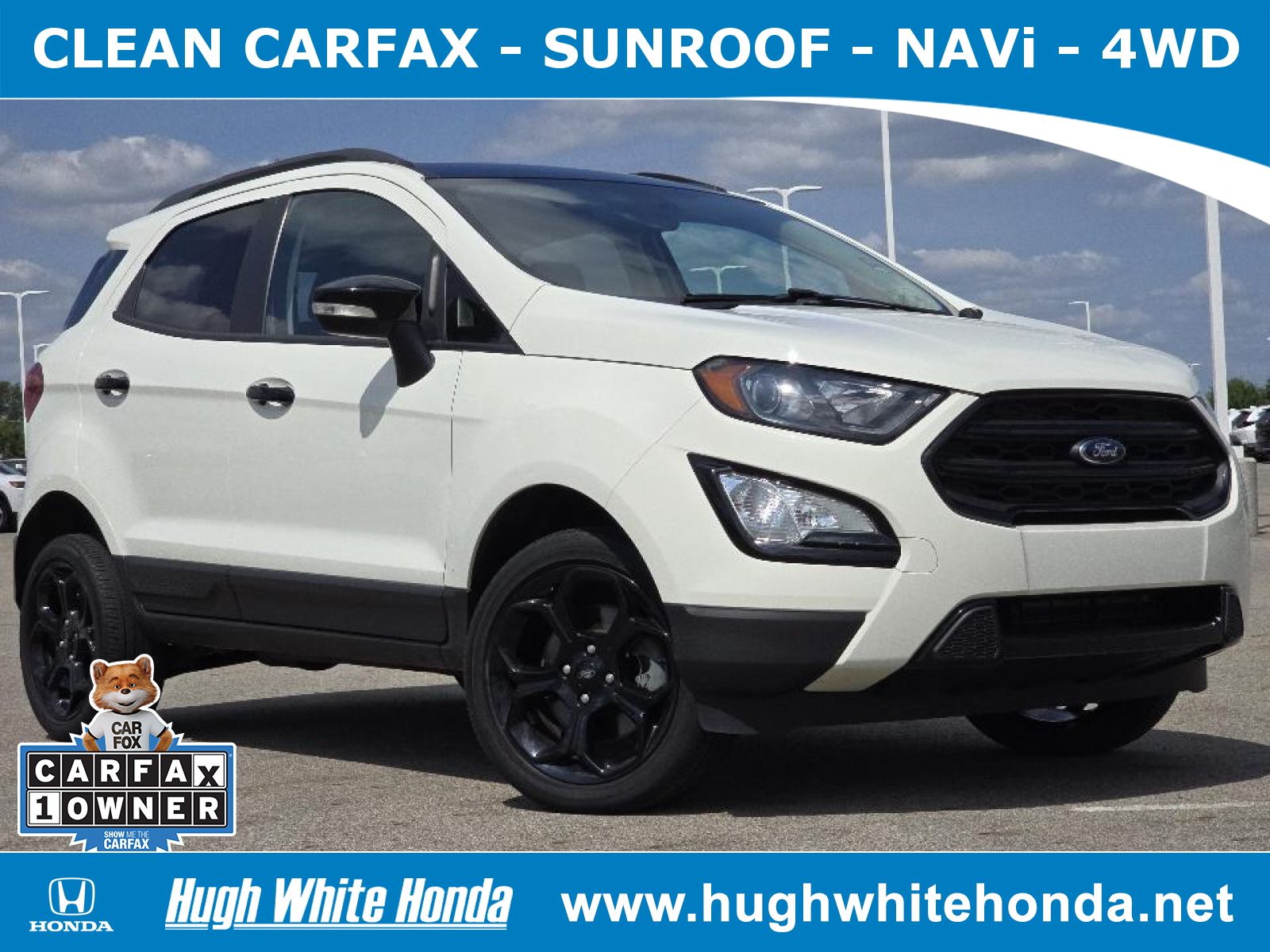 Used, 2021 Ford EcoSport SES, White, 14157-1