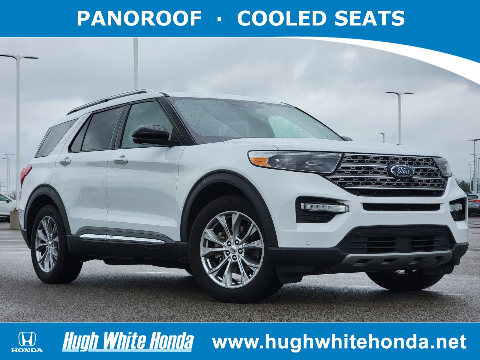 Used, 2021 Ford Explorer Limited, White, 13934