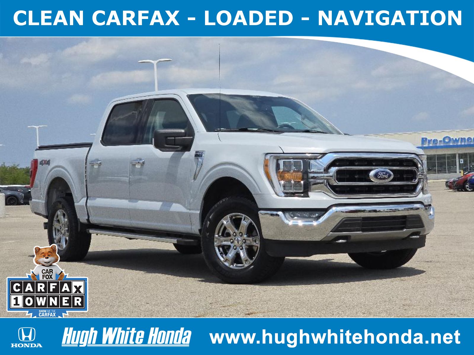 Used, 2021 Ford F-150 XLT, White, G0851A-1