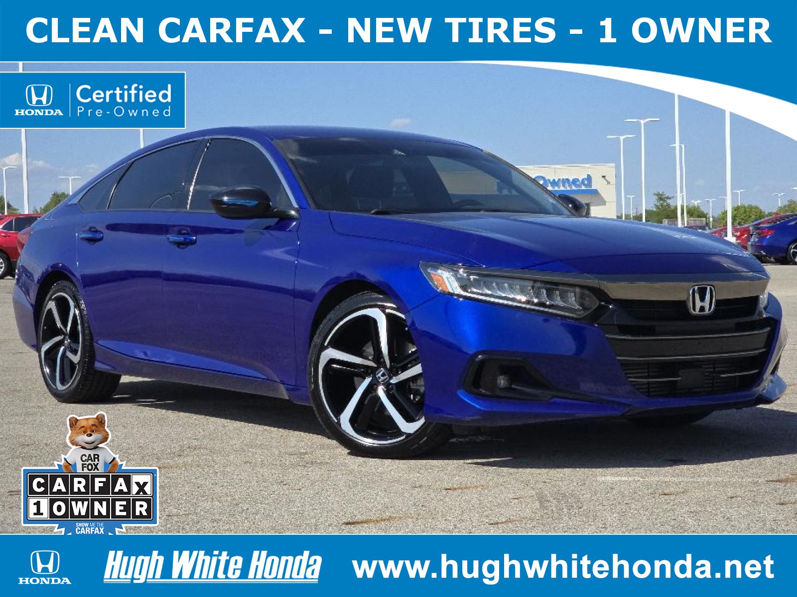 Certified, 2021 Honda Accord Sport, Blue, G1452A