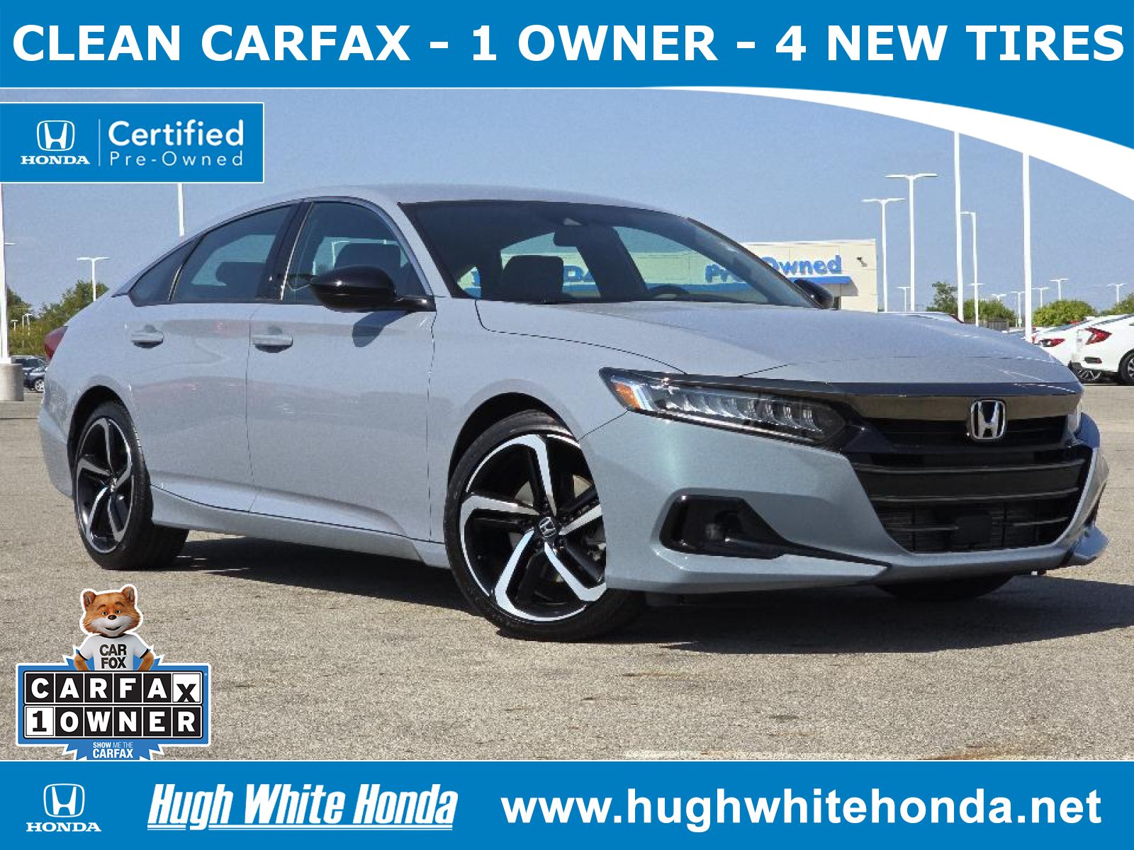 Used, 2021 Honda Accord Sport, Gray, G1625A