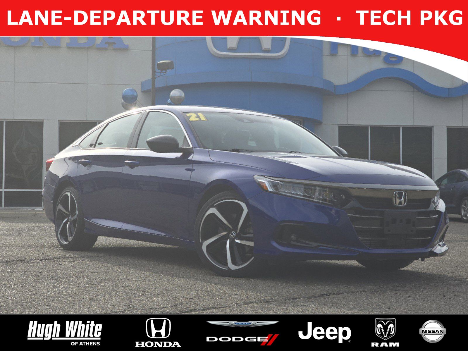 Used, 2021 Honda Accord Sedan Sport, Blue, 55634240-1