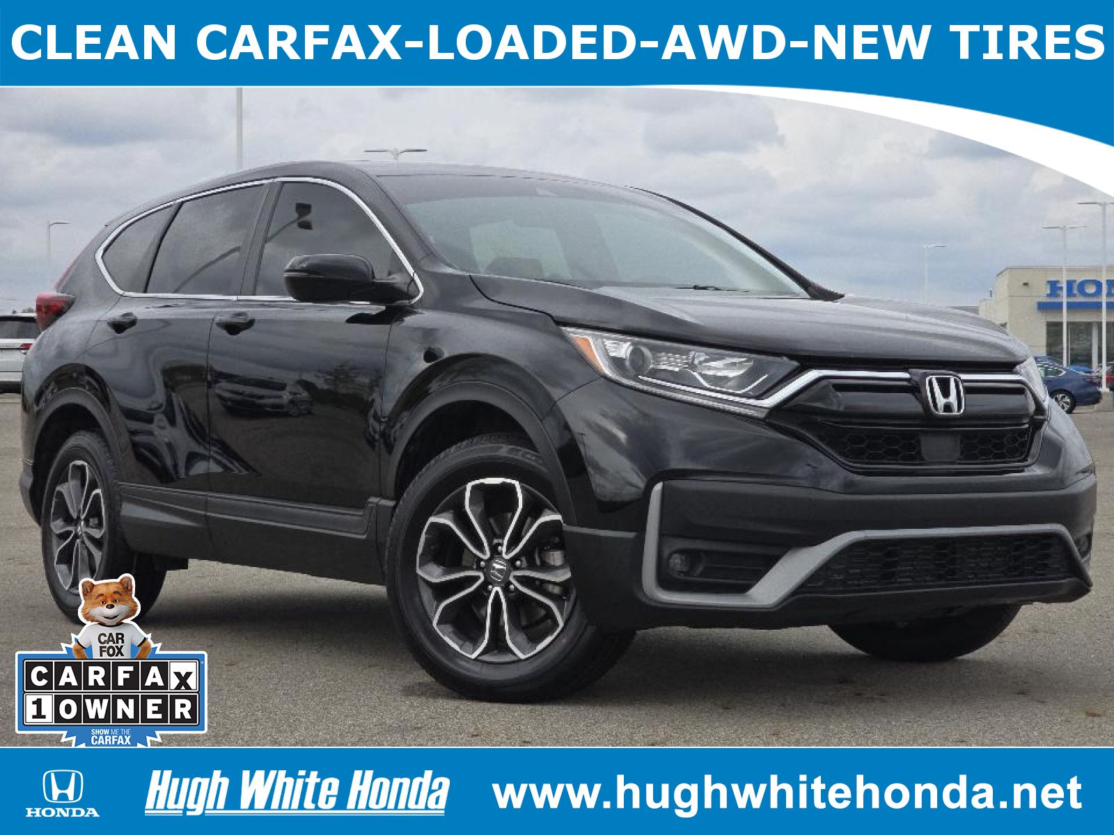 Used, 2021 Honda CR-V AWD EX-L, Black, G1515A