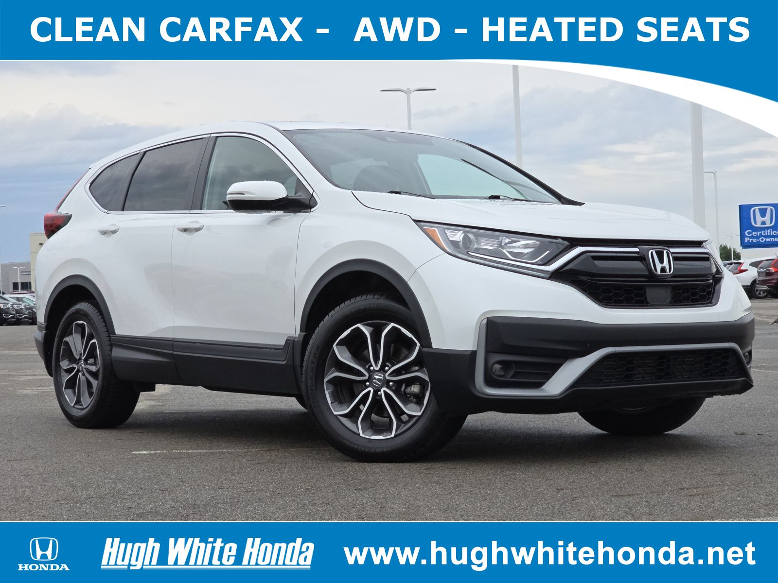 Used, 2021 Honda CR-V EX, White, P0624-1