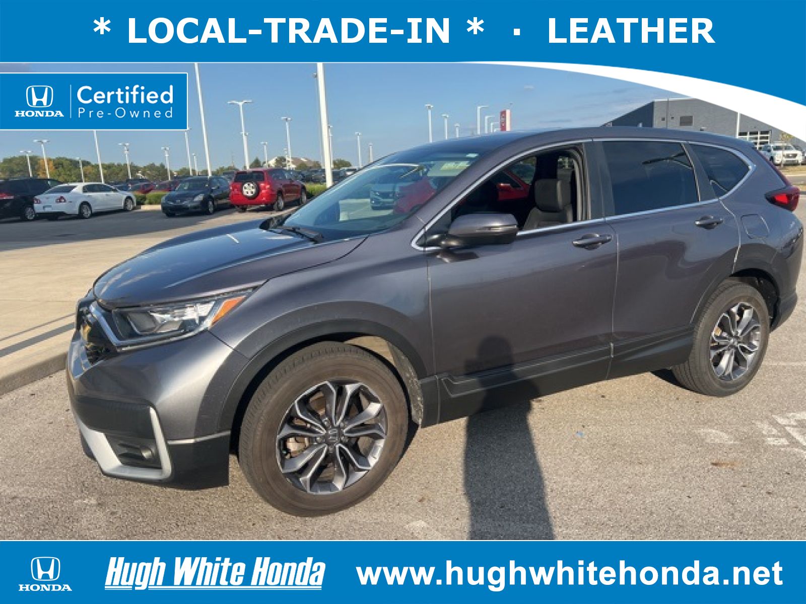 Certified, 2021 Honda CR-V AWD EX-L, Gray, G1407A-1