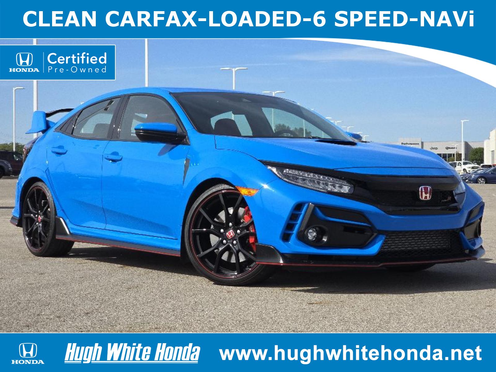 Certified, 2021 Honda Civic Type R Touring, Blue, G1535A-1