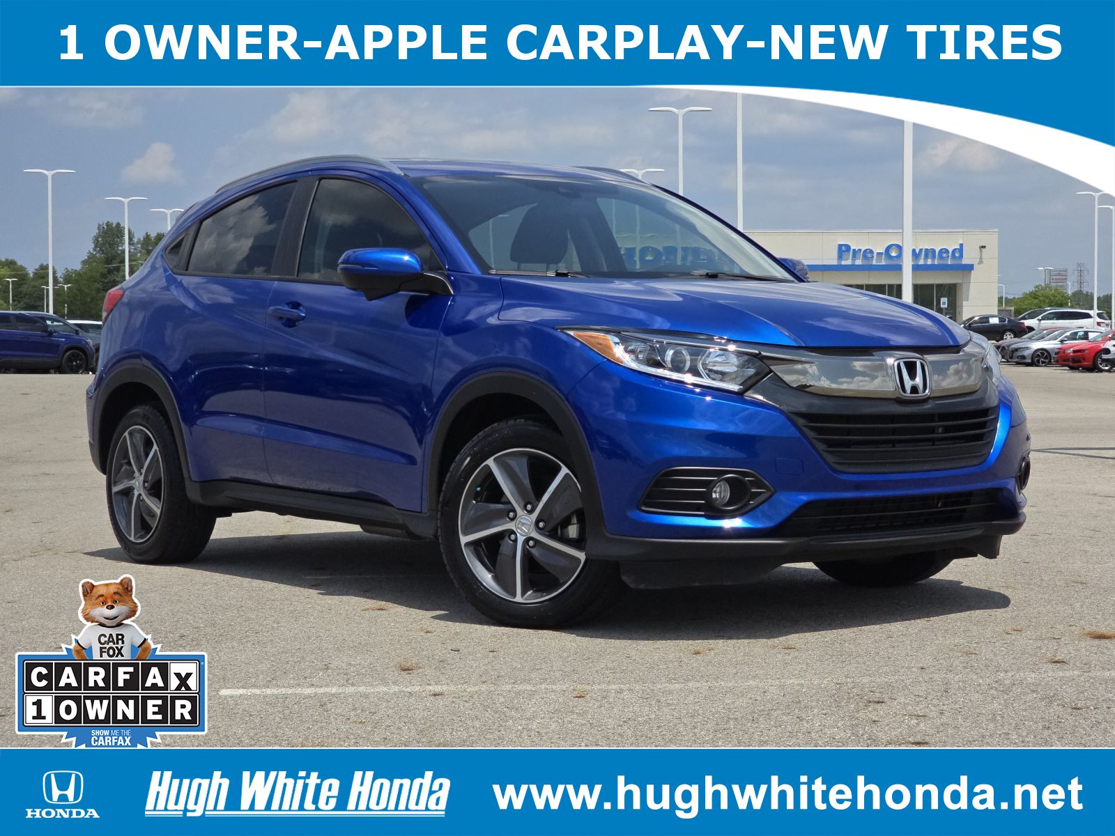 Used, 2021 Honda HR-V EX, Blue, 14098-1