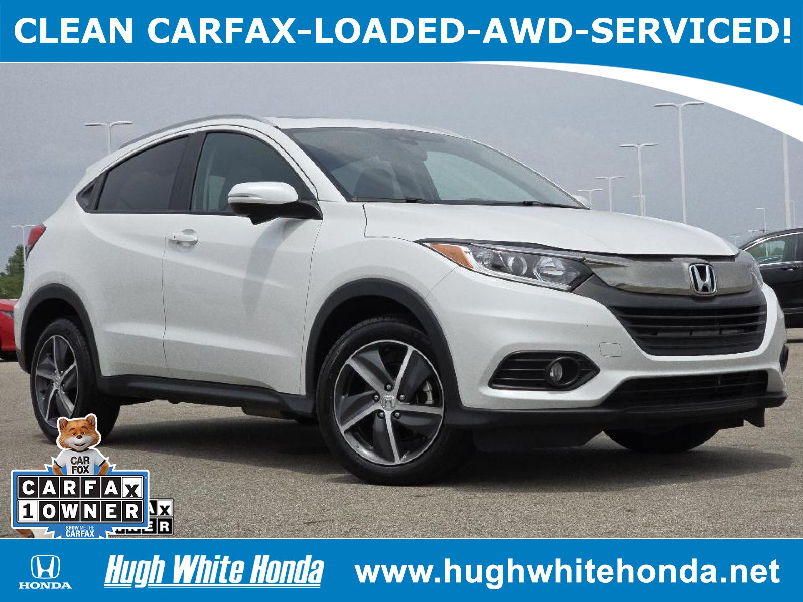 Used, 2021 Honda HR-V EX, White, P0606-1