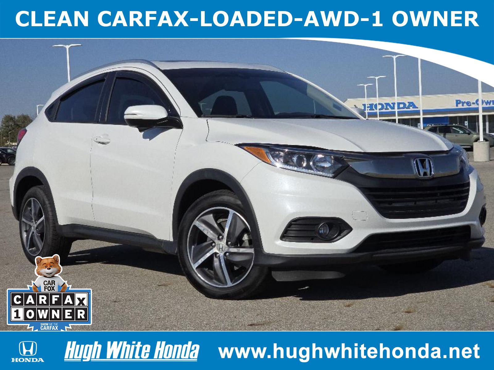 Used, 2021 Honda HR-V AWD EX-L, White, P0740