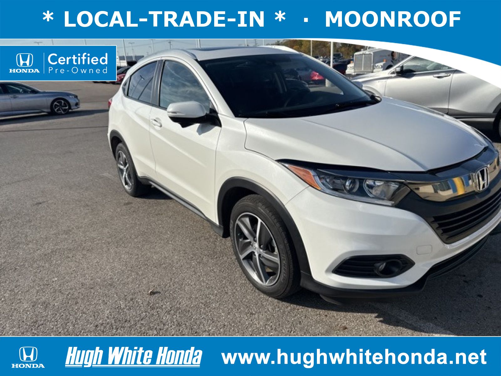 Certified, 2021 Honda HR-V AWD EX, White, G1004A