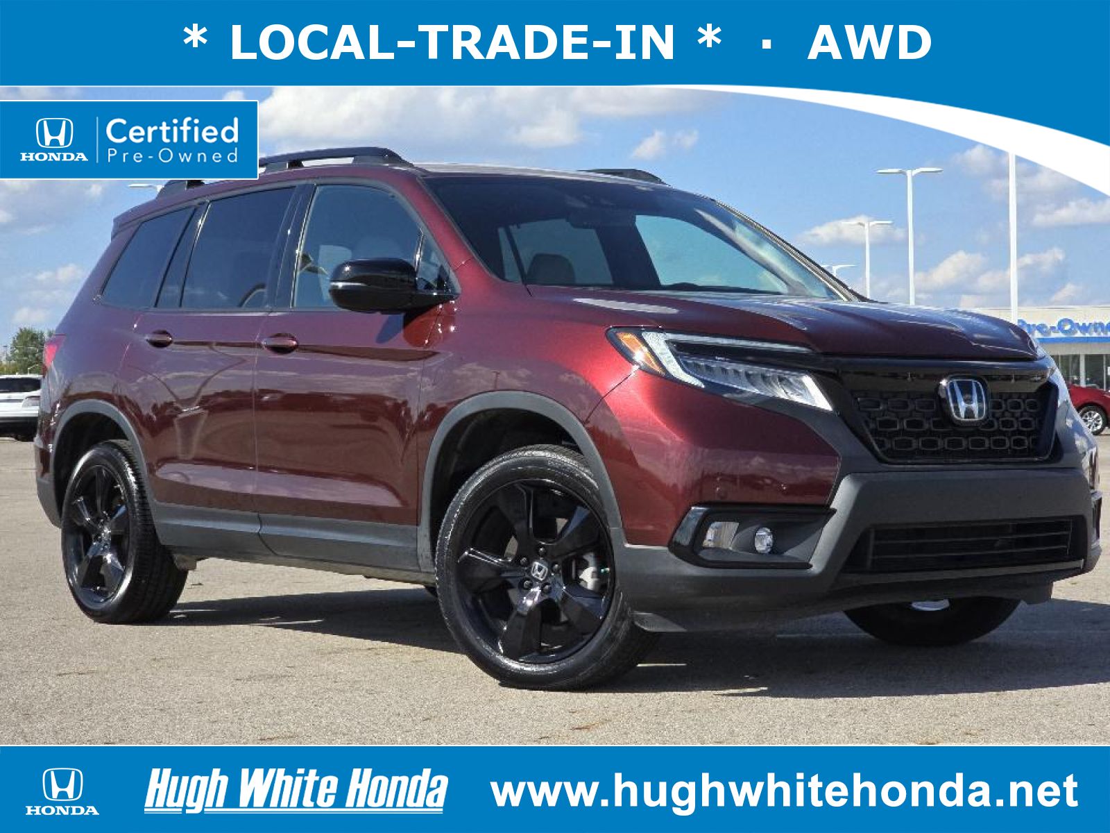 Certified, 2021 Honda Passport AWD Elite, Red, 14154-1