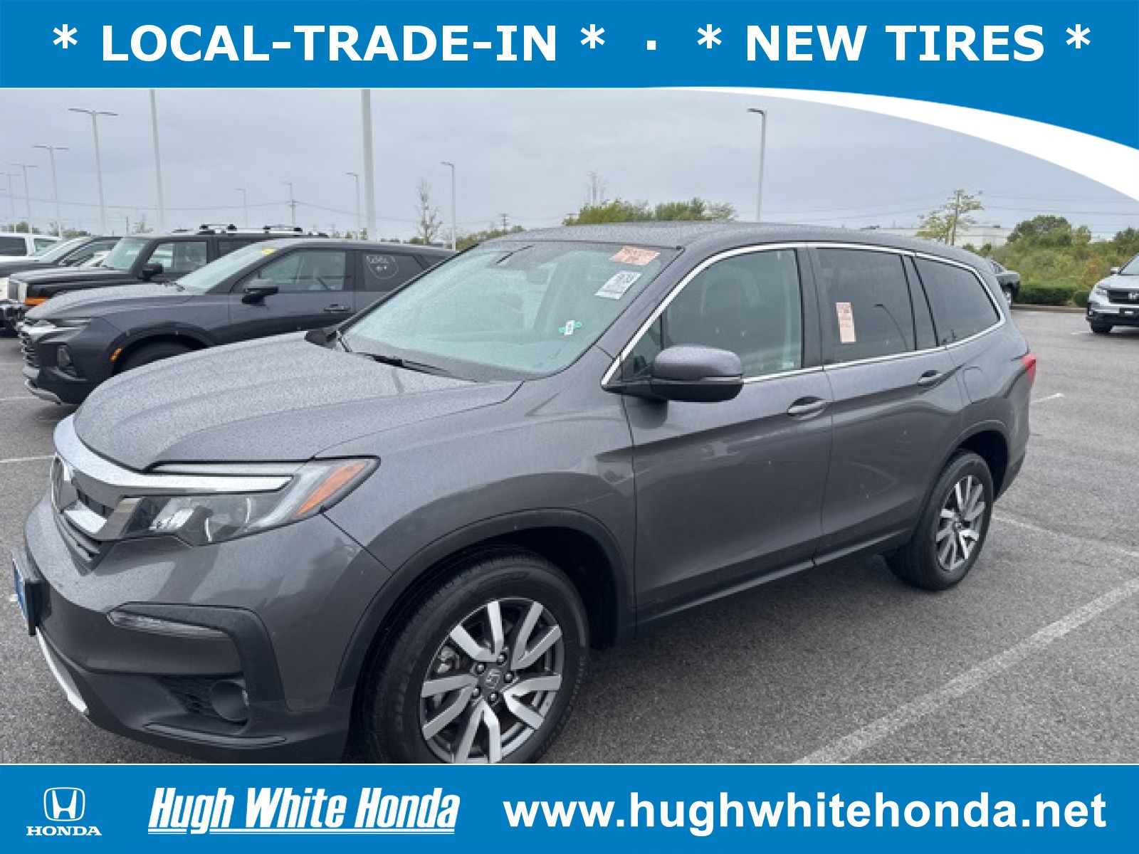 Used, 2021 Honda Pilot AWD EX-L, Gray, 14223