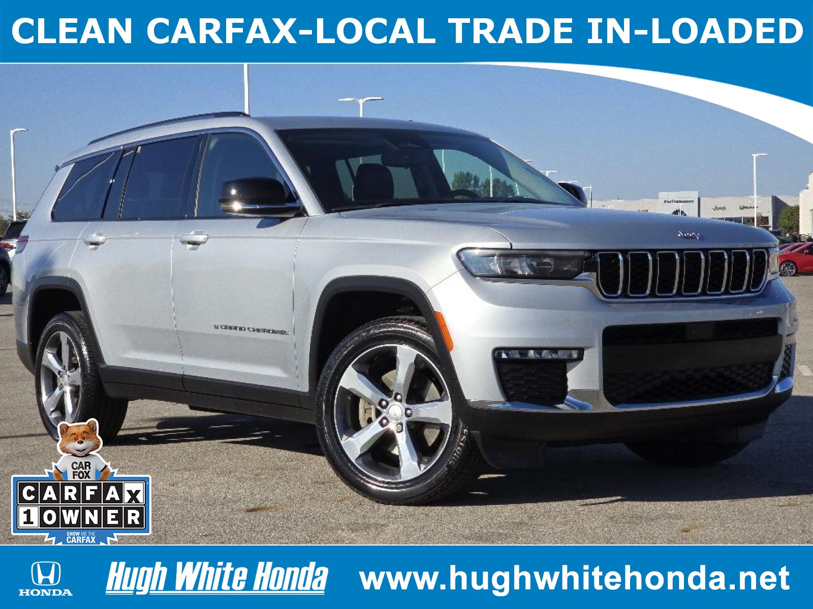 Used, 2021 Jeep Grand Cherokee L Limited 4x4, Silver, G1752A