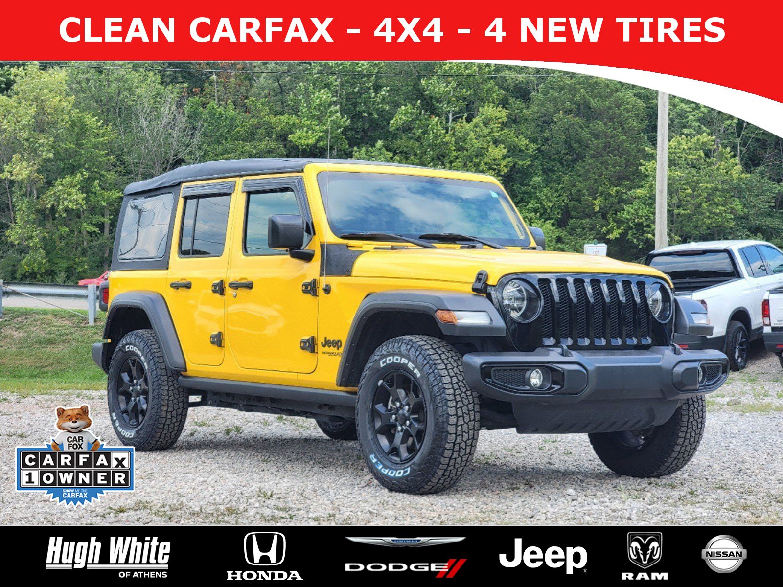 Used, 2021 Jeep Wrangler Unlimited Willys Sport, Yellow, 45636280-1