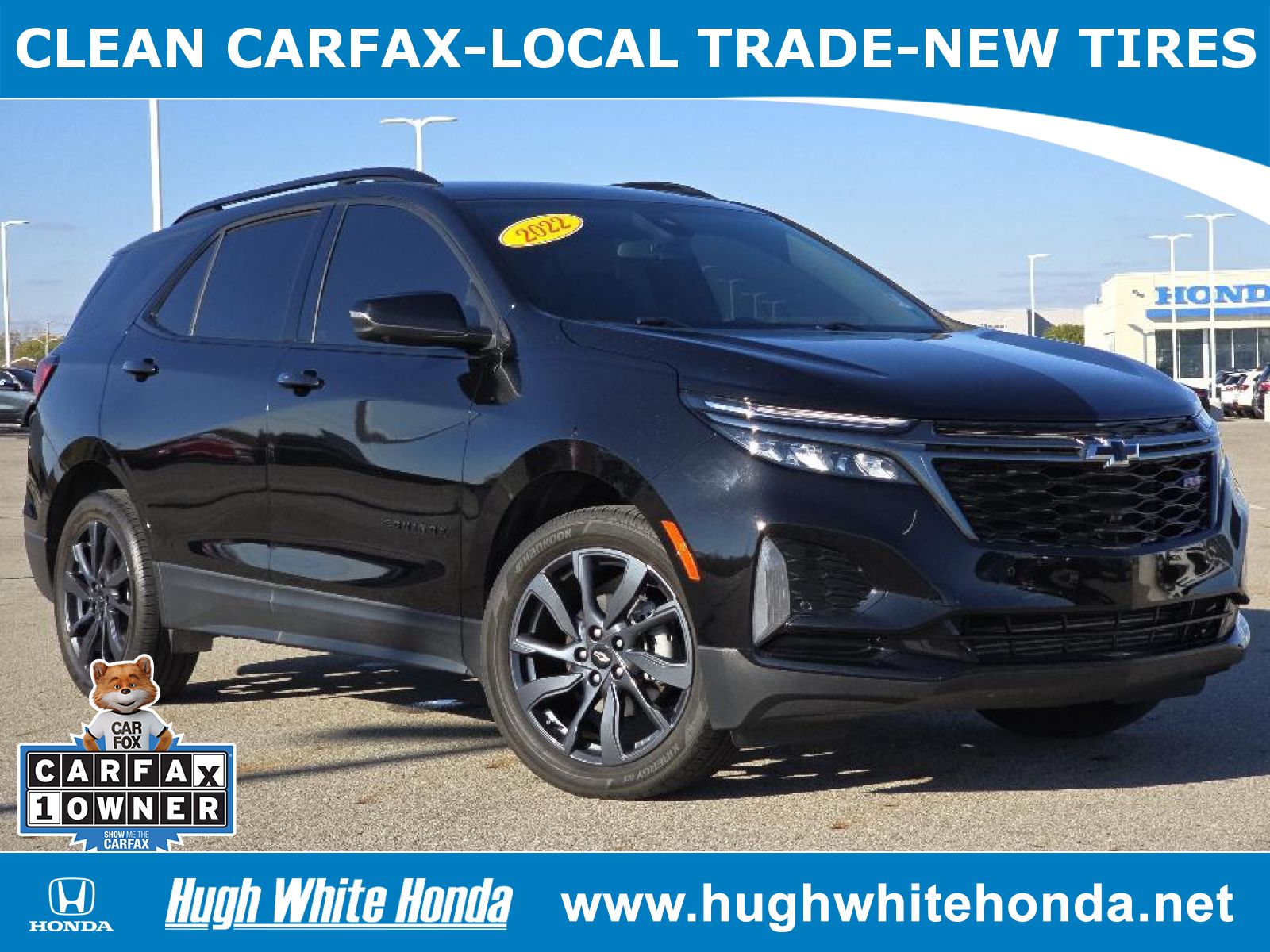 Used, 2022 Chevrolet Equinox FWD RS, Black, P0776