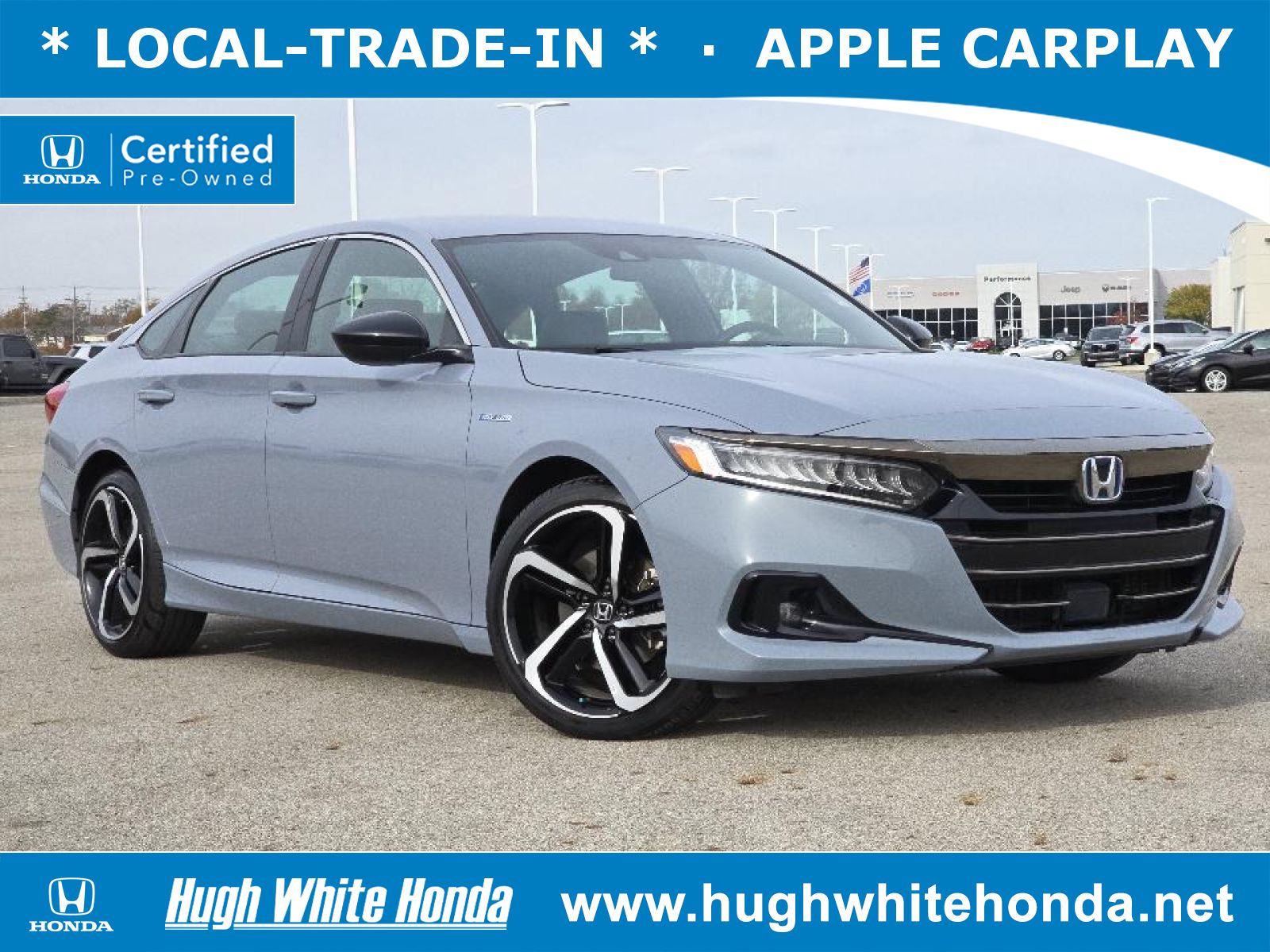 Certified, 2022 Honda Accord Hybrid Hybrid Sport, Gray, G1554A