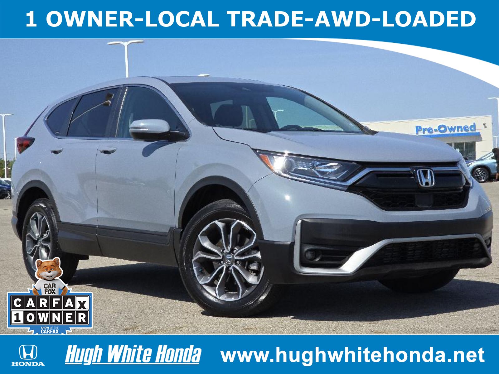 Used, 2022 Honda CR-V AWD EX-L, Gray, G1510A-1