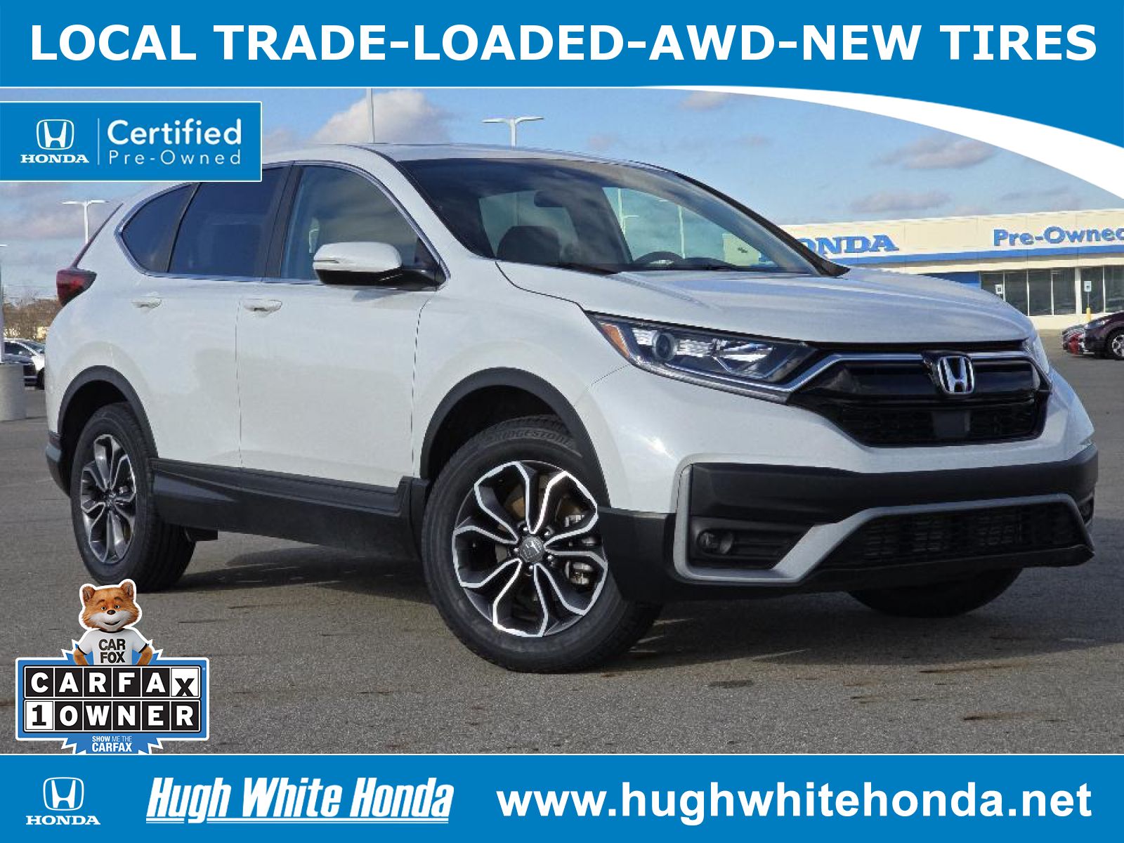 Used, 2022 Honda CR-V AWD EX, White, G1949A