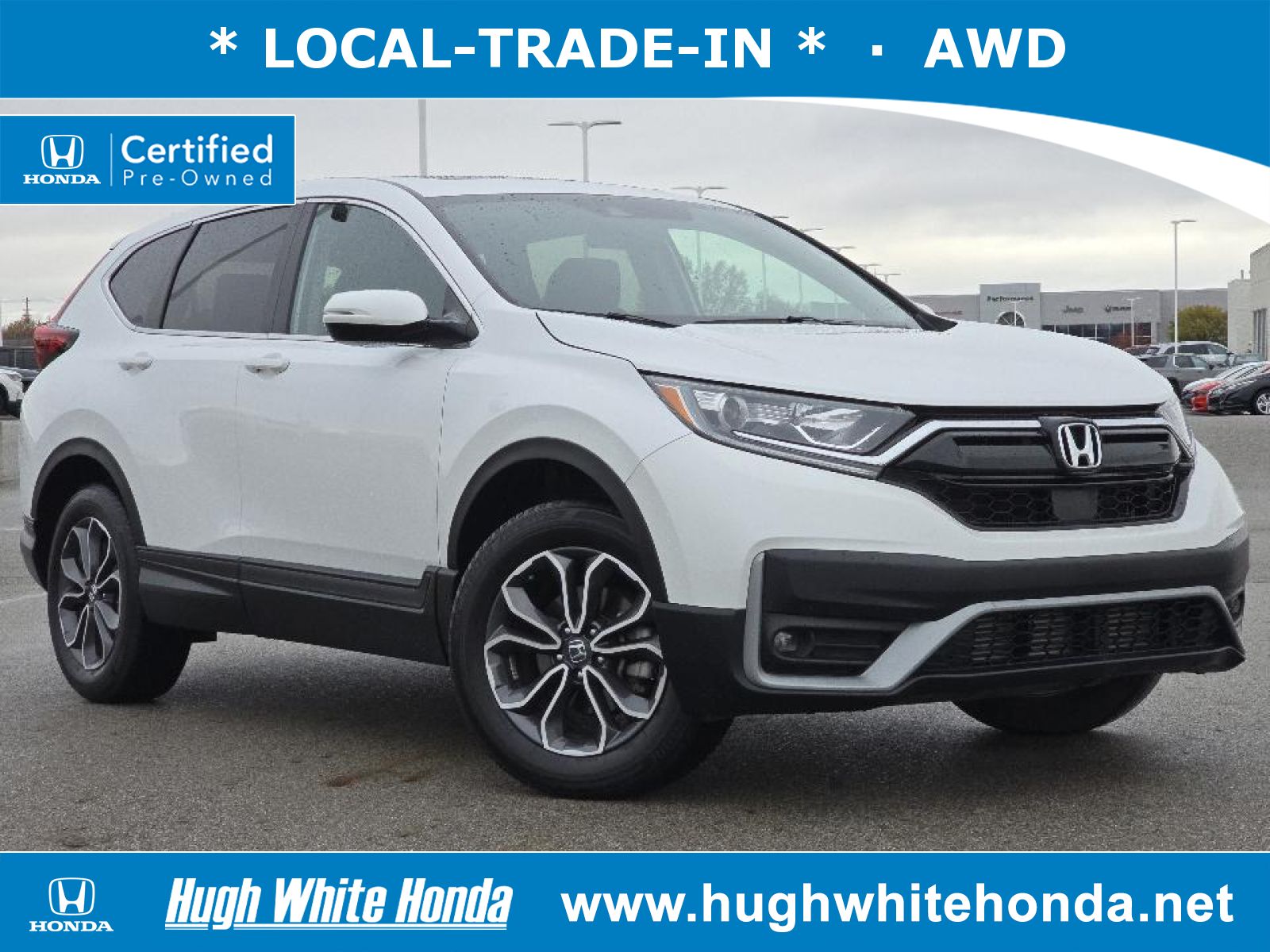 Certified, 2022 Honda CR-V AWD EX, White, G2038A