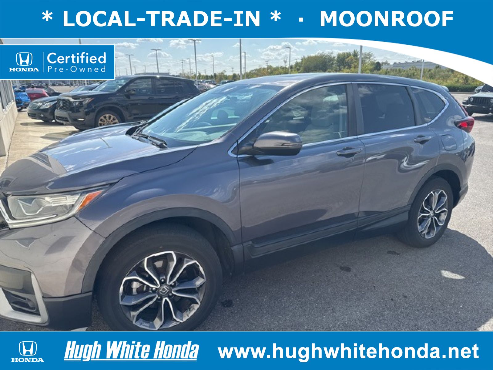 Certified, 2022 Honda CR-V AWD EX, Gray, G1695A-1