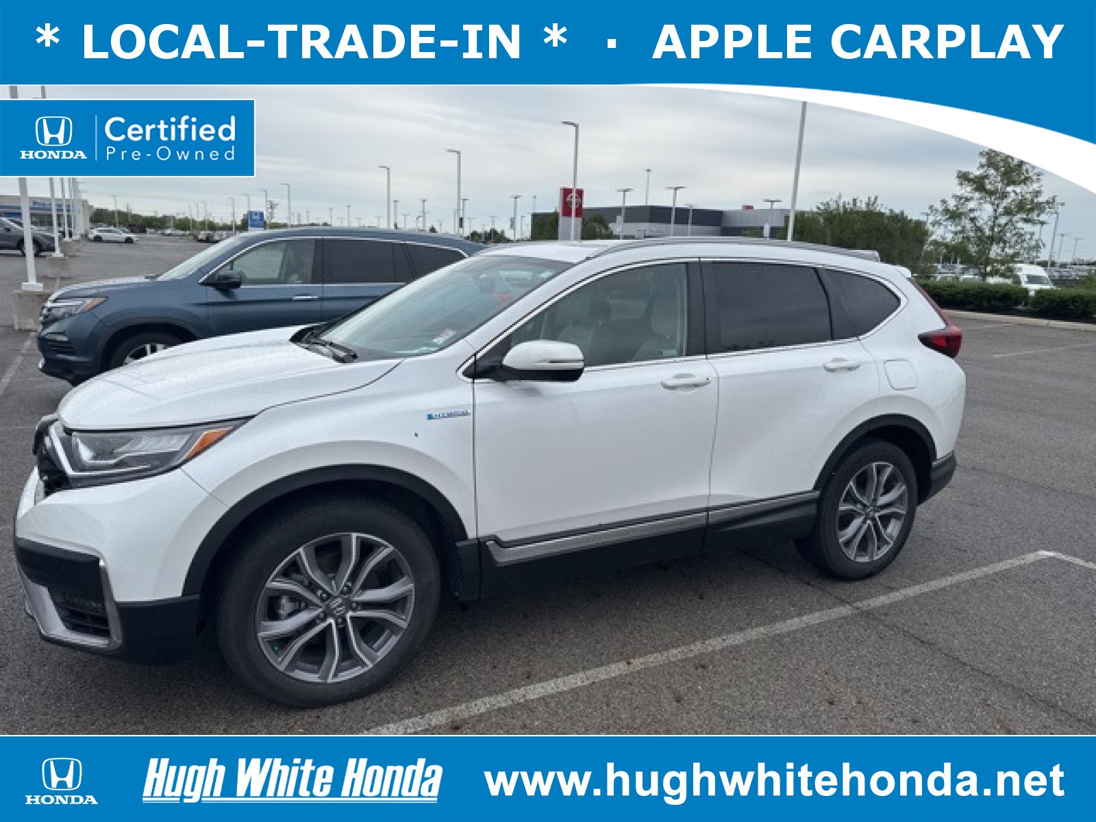 Certified, 2022 Honda CR-V Hybrid Hybrid Touring, White, G1766A