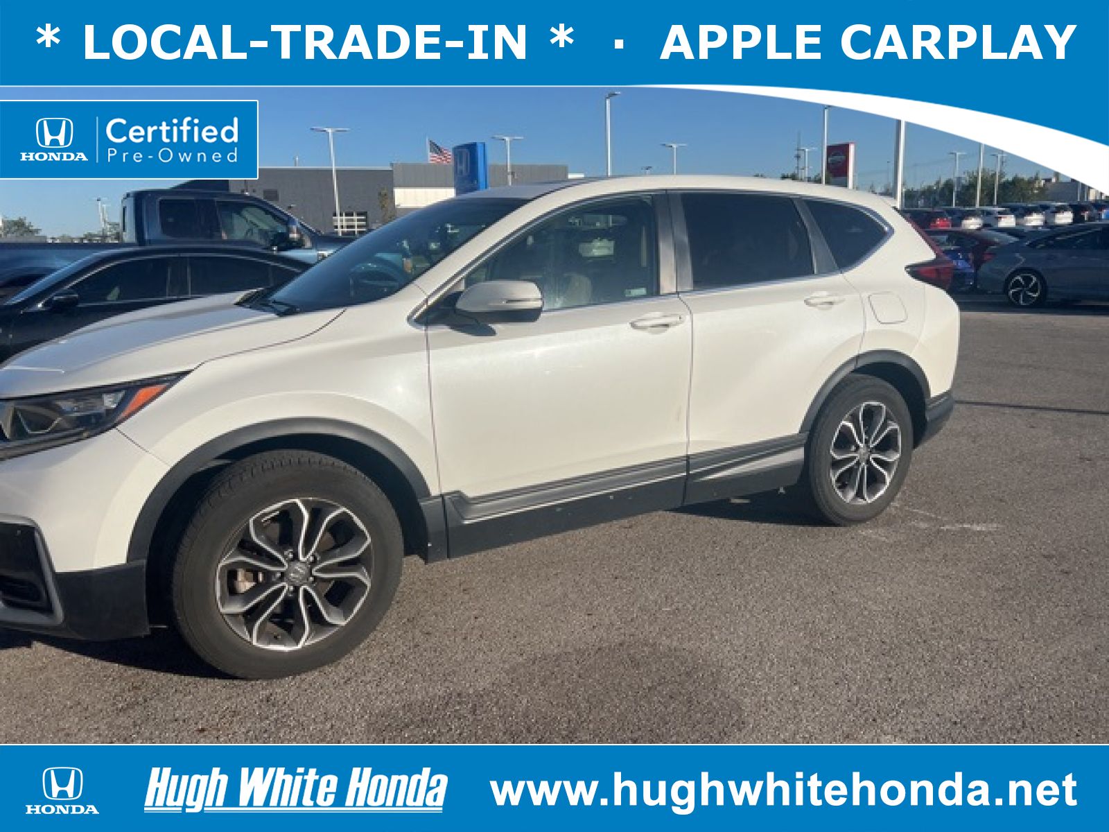 Certified, 2022 Honda CR-V AWD EX, White, G1877A