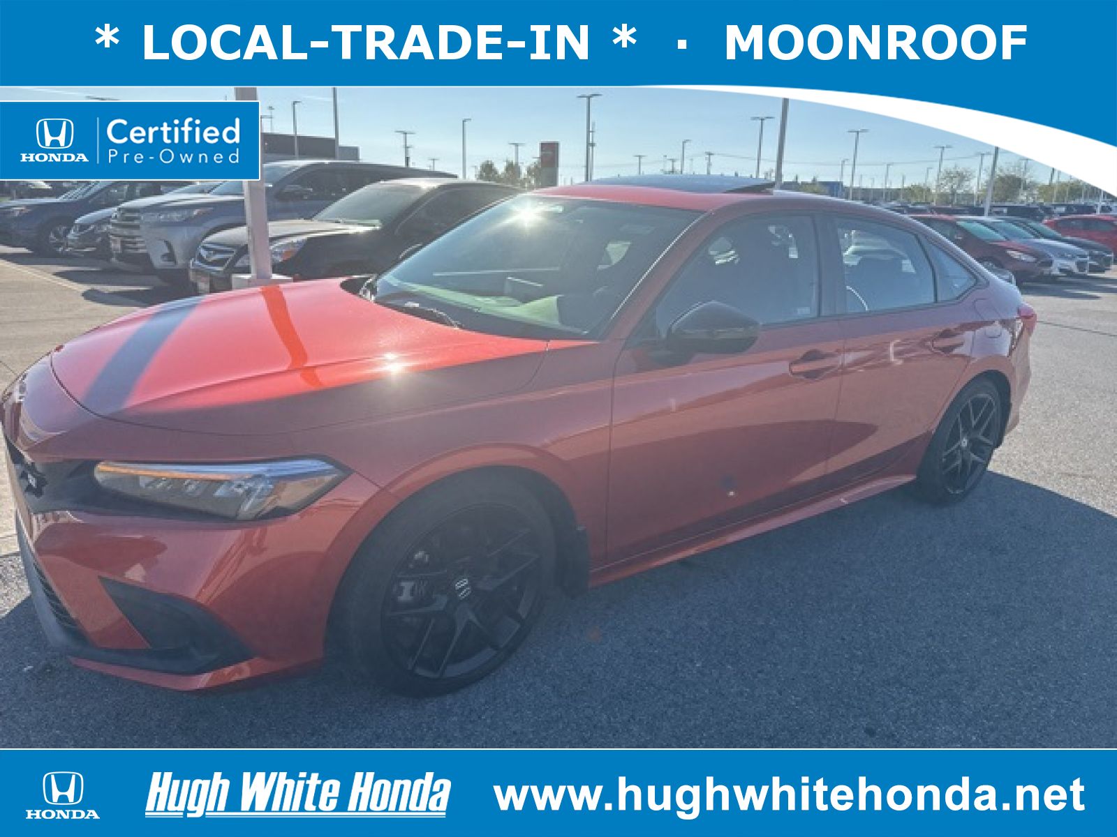 Certified, 2022 Honda Civic Sedan, Orange, G1740A