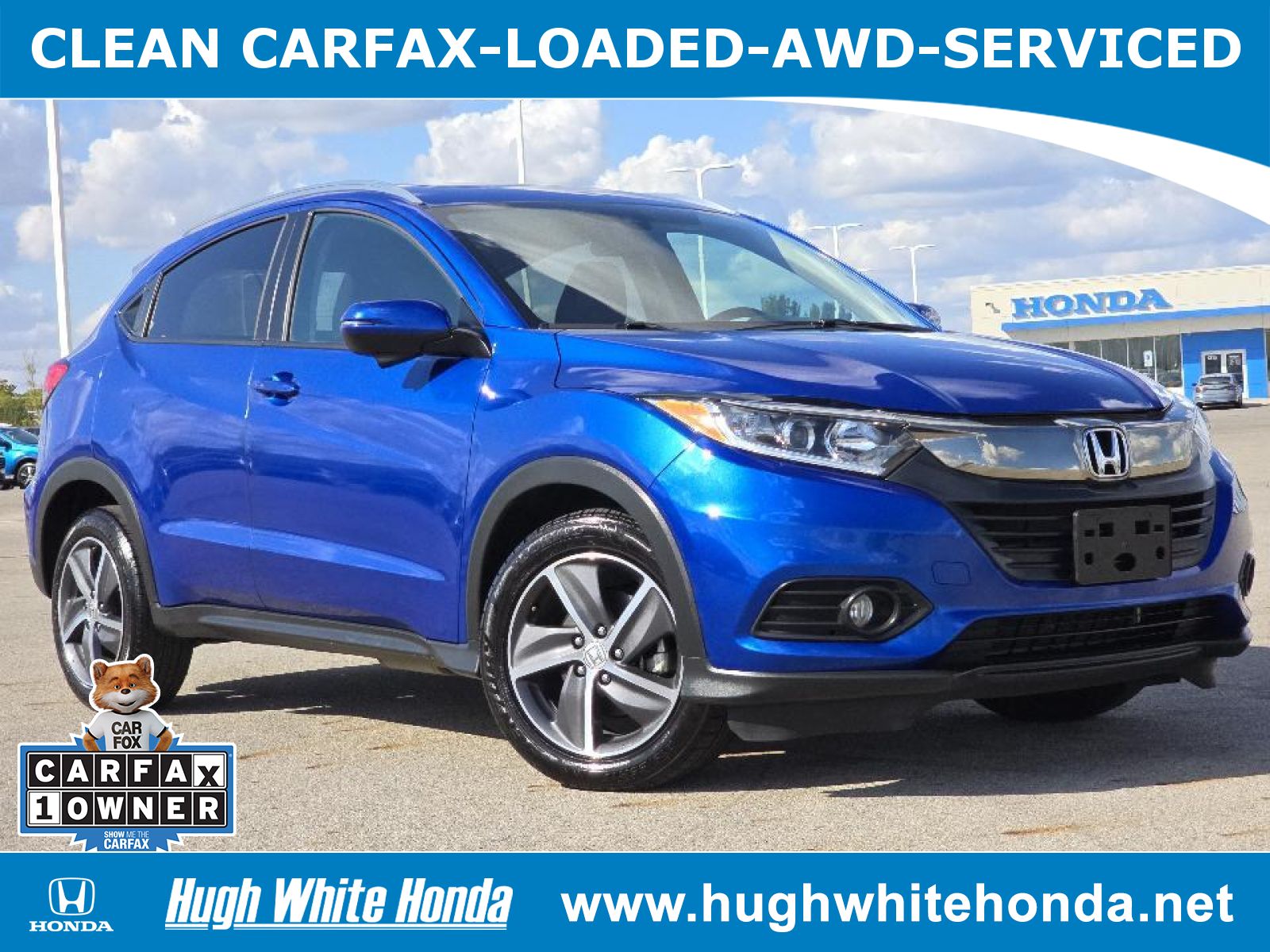 Used, 2022 Honda HR-V AWD EX, Blue, 14180