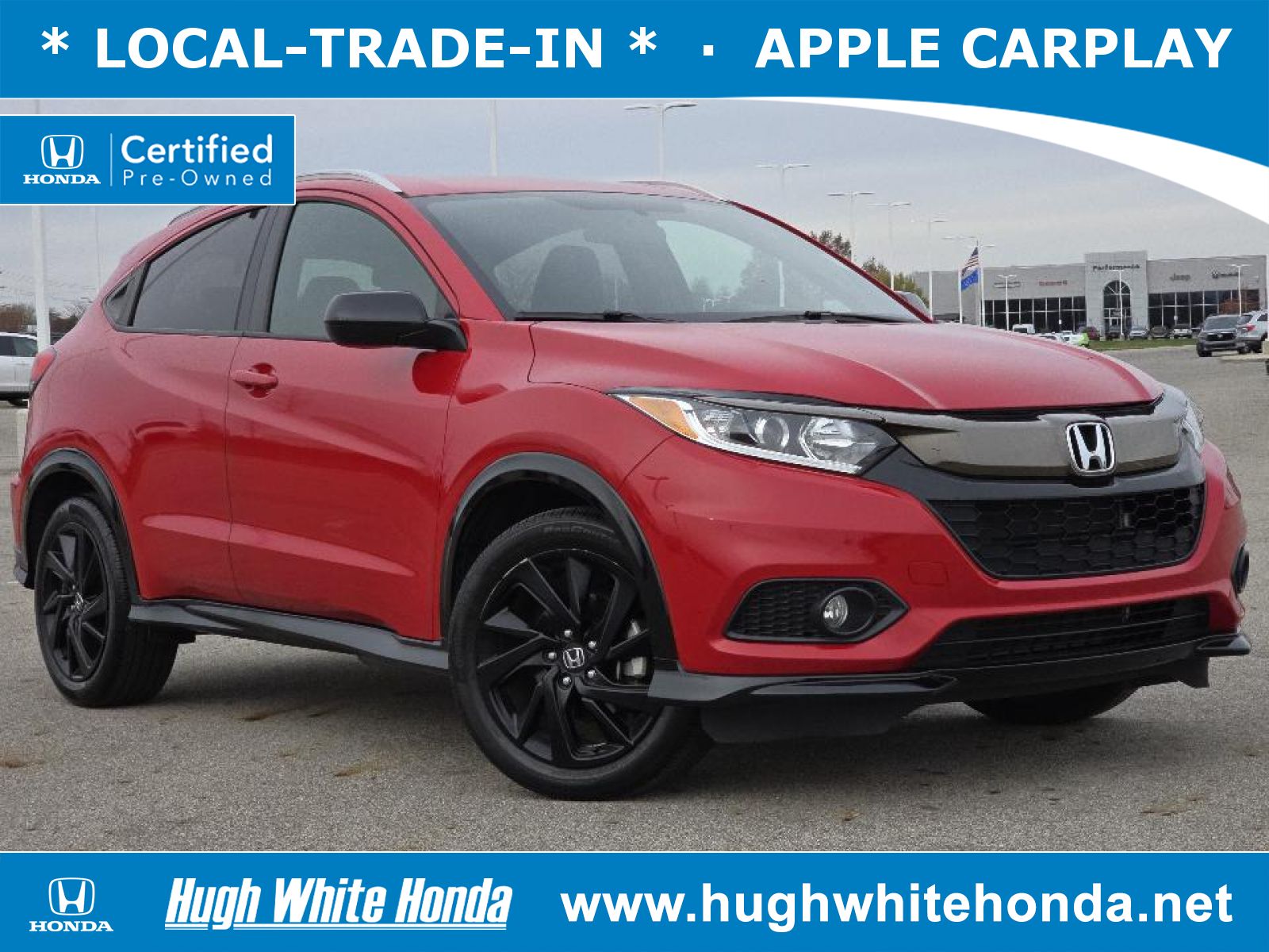 Certified, 2022 Honda HR-V AWD Sport, Red, G1598A